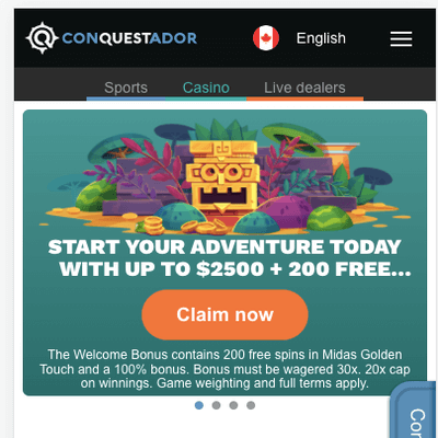 conquestador casino homepage